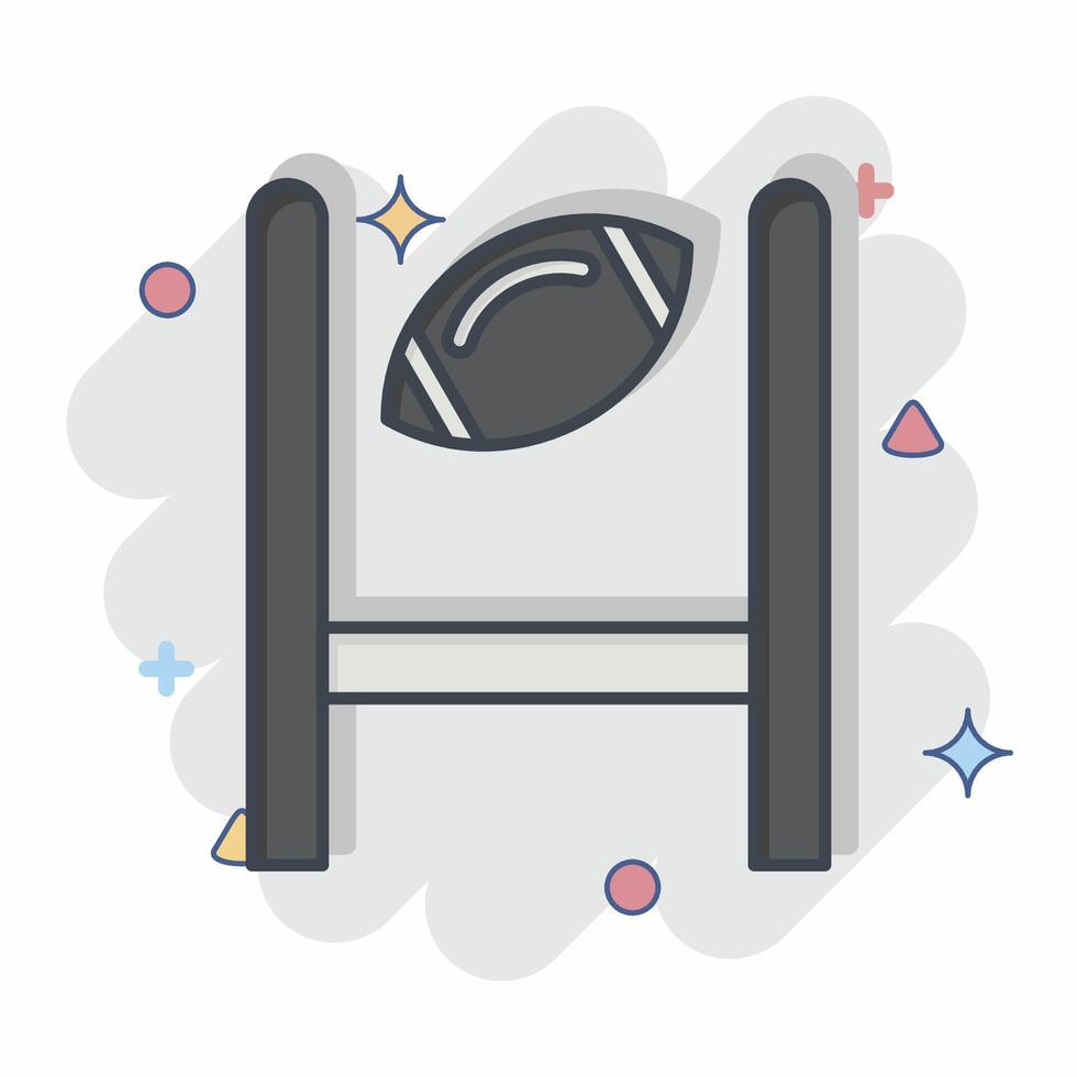 Icon Goal. related to Rugby symbol. comic style. simple design illustration vector