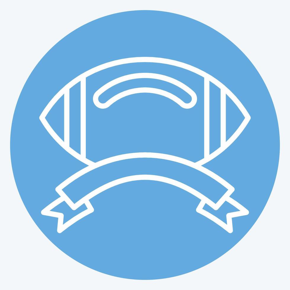 Icon Ribbon Banner. related to Rugby symbol. blue eyes style. simple design illustration vector