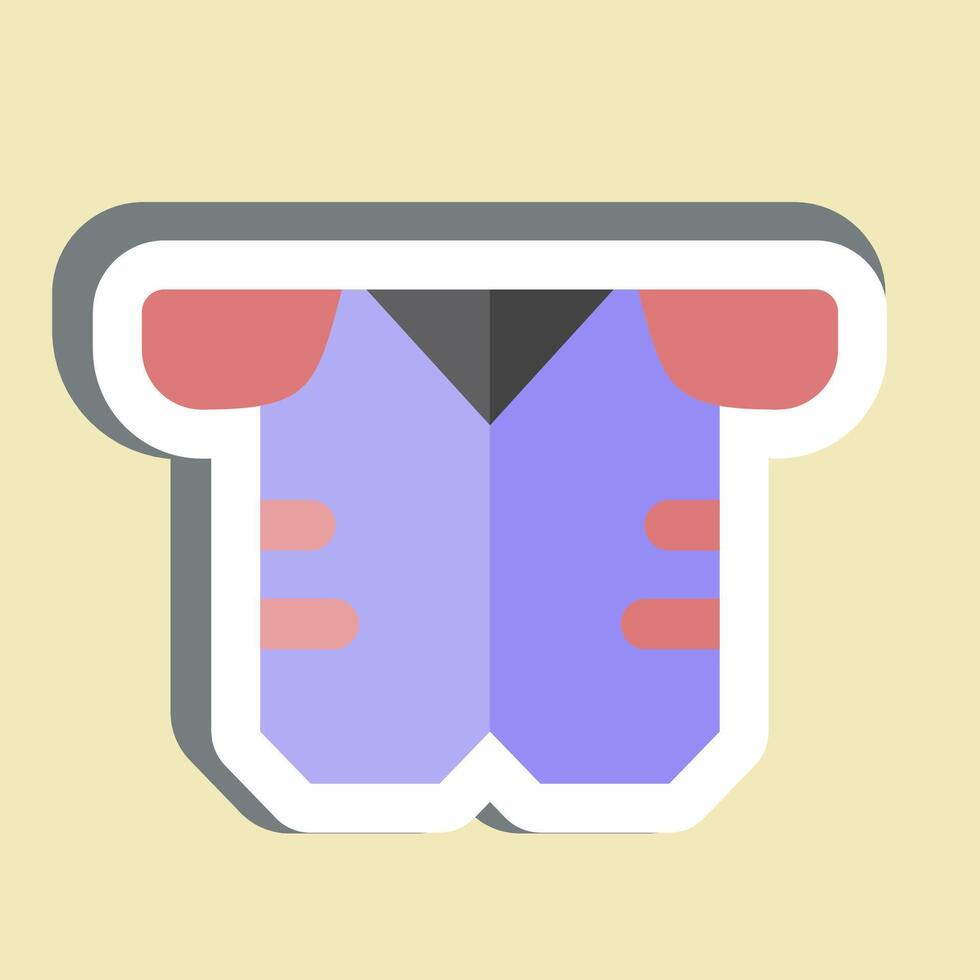 Sticker Armour. related to Rugby symbol. simple design illustration vector