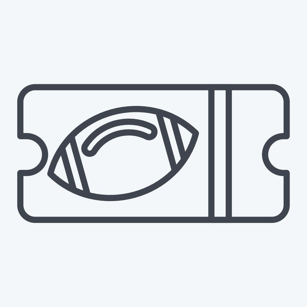 Icon Ticket. related to Rugby symbol. line style. simple design illustration vector