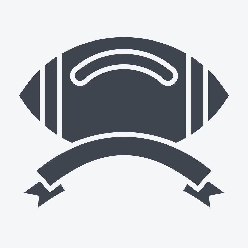 Icon Ribbon Banner. related to Rugby symbol. glyph style. simple design illustration vector