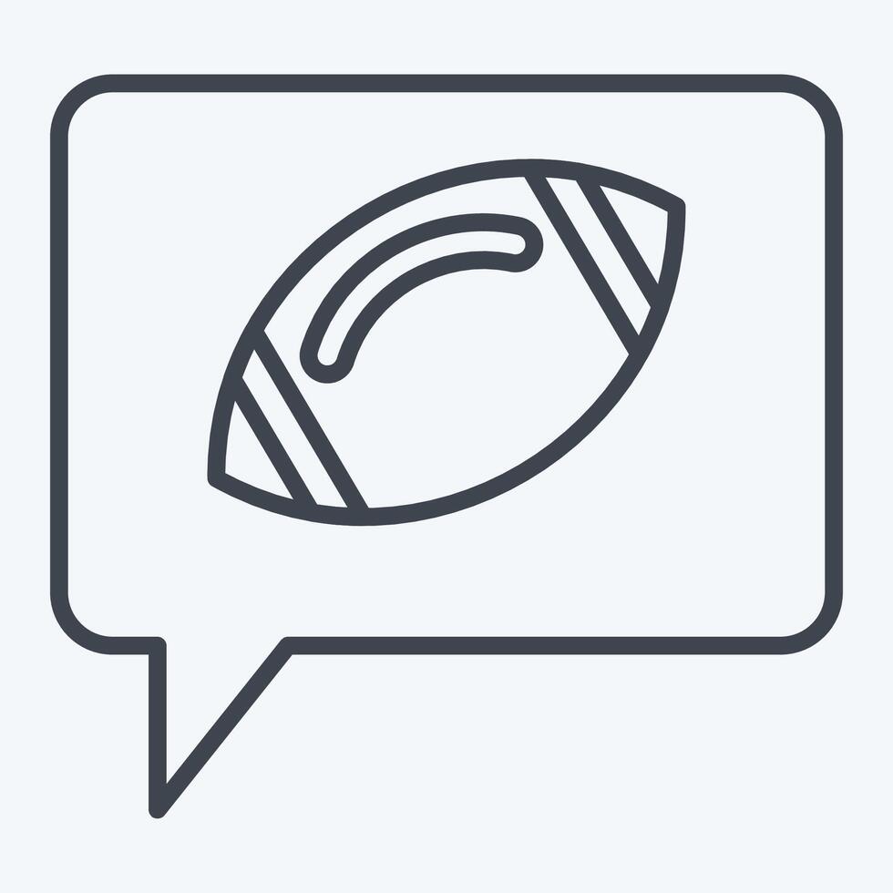 Icon Speech Bubble. related to Rugby symbol. line style. simple design illustration vector