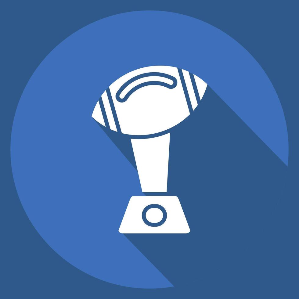 Icon Trophy. related to Rugby symbol. long shadow style. simple design illustration vector