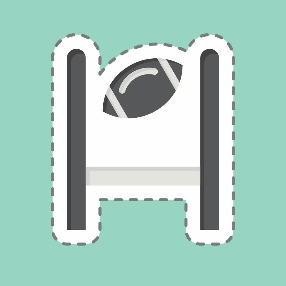 Sticker line cut Goal. related to Rugby symbol. simple design illustration vector