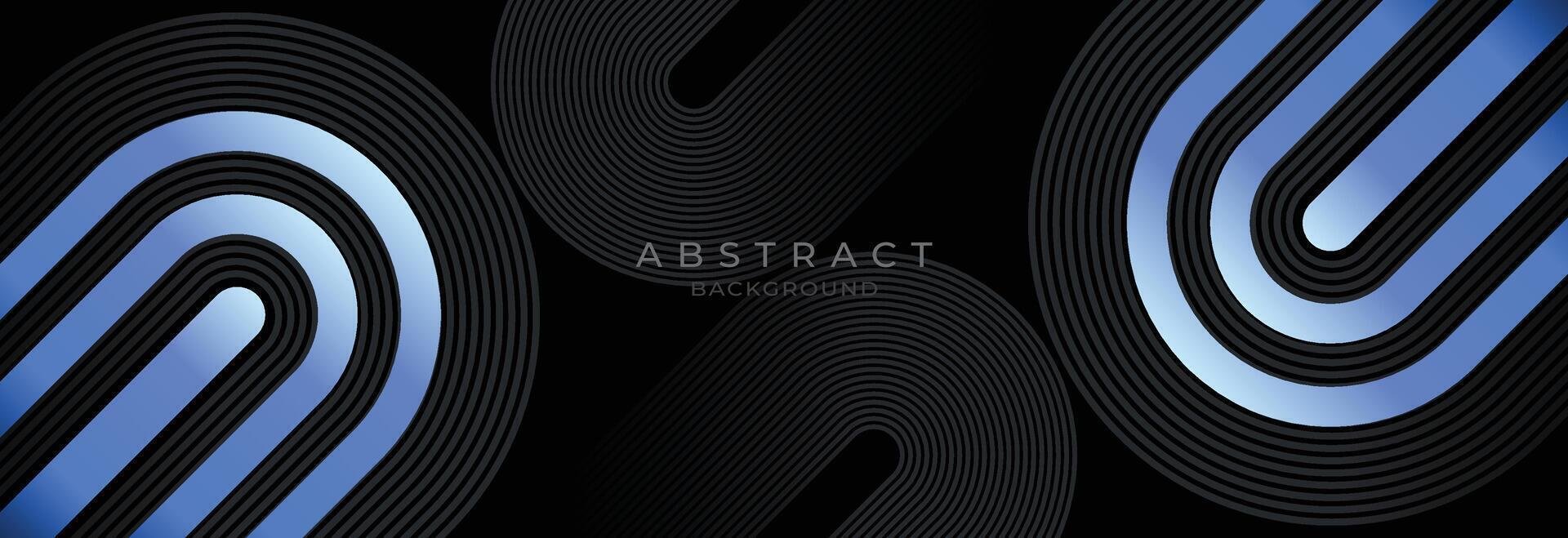 Abstract blue round geometric on dark background. Shiny blue gray diagonal stripes lines. Modern graphic design element. Futuristic technology concept. Suit for poster, cover, banner, presentation vector