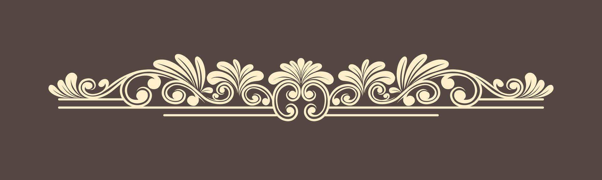 Vintage Baroque Victorian frame border monogram floral engraved scroll ornament vector
