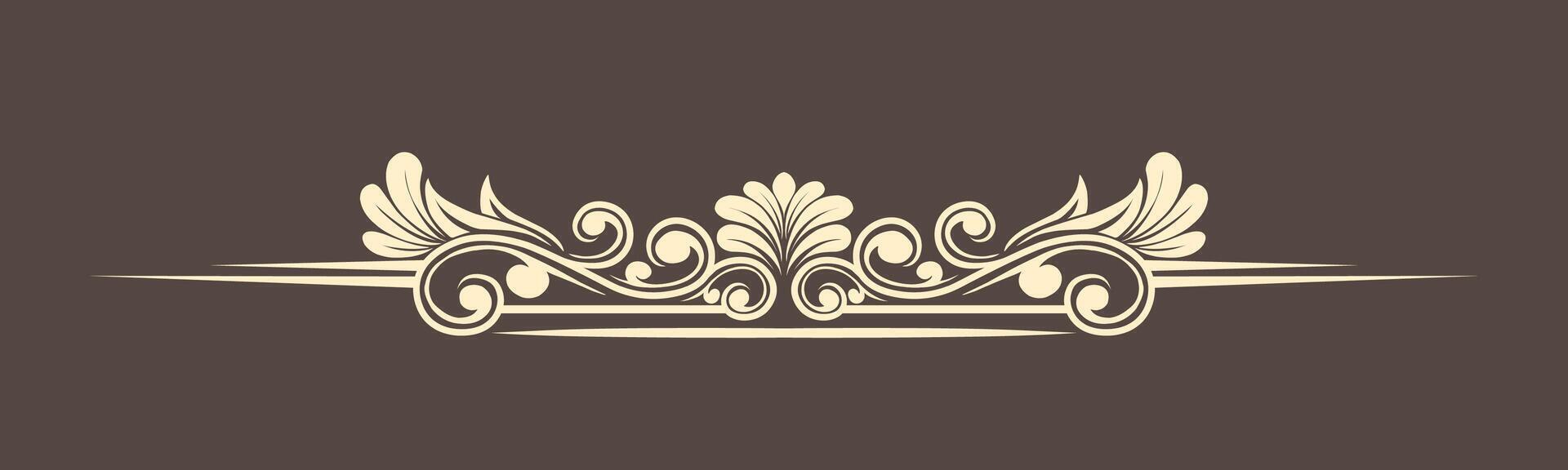 Vintage Baroque Victorian frame border monogram floral engraved scroll ornament vector