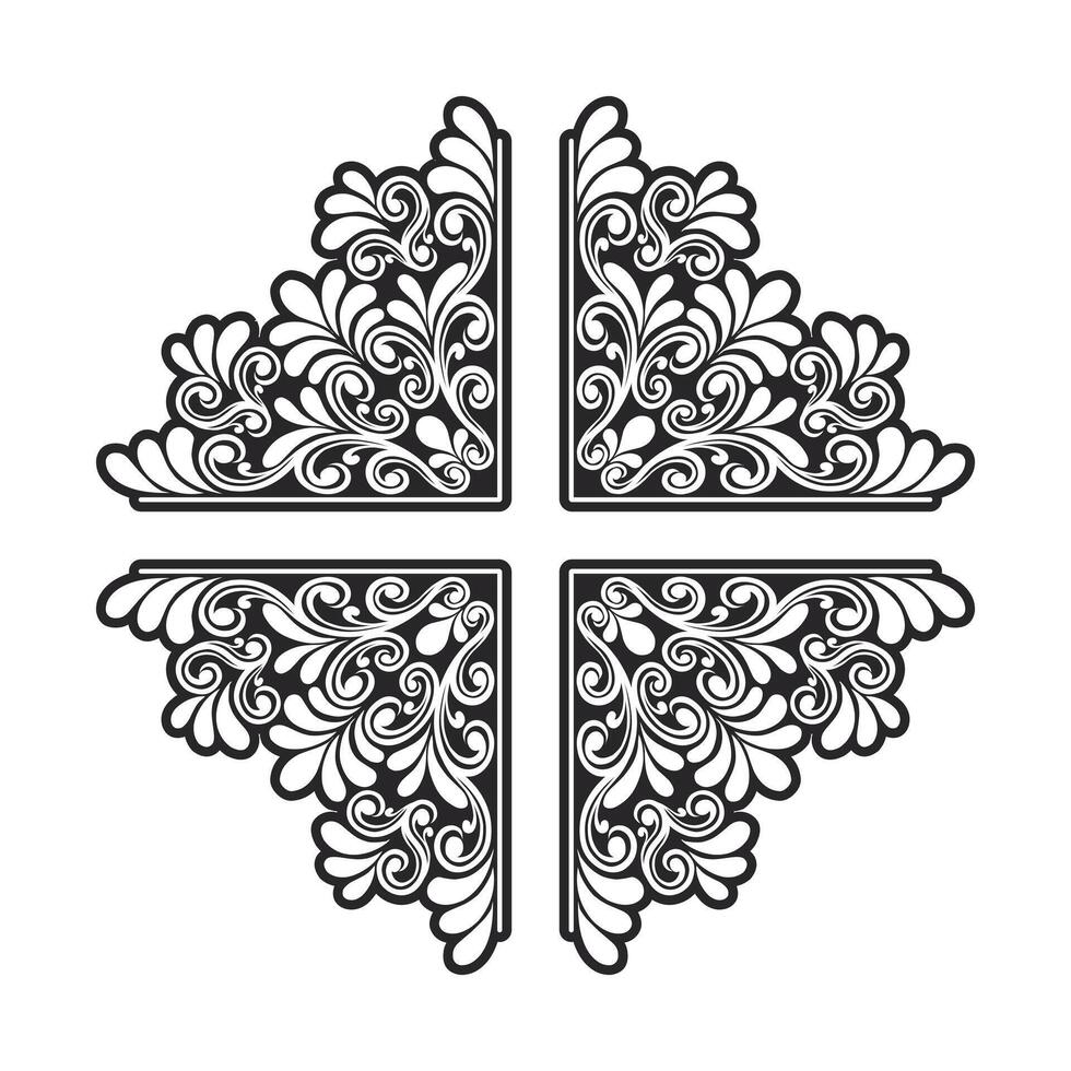 Classic style frame design with exquisite engraving and luxury floral vector
