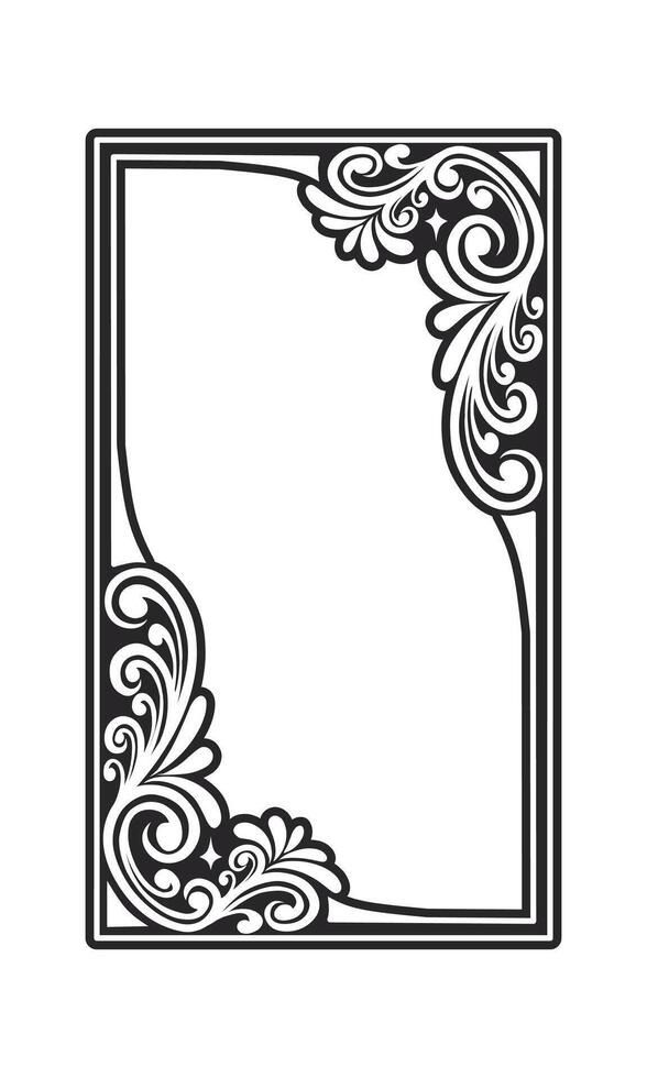Classic style frame design with exquisite engraving and luxury floral vector