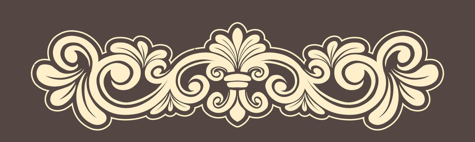Vintage Baroque Victorian frame border monogram floral engraved scroll ornament vector