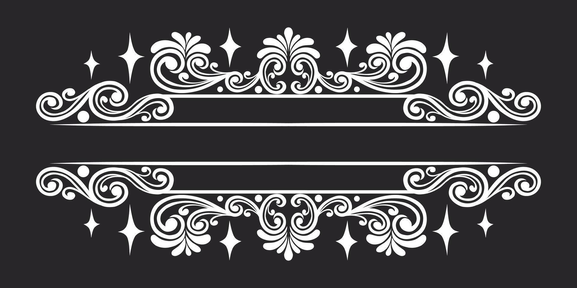 Vintage Baroque Victorian frame border monogram floral engraved scroll ornament vector