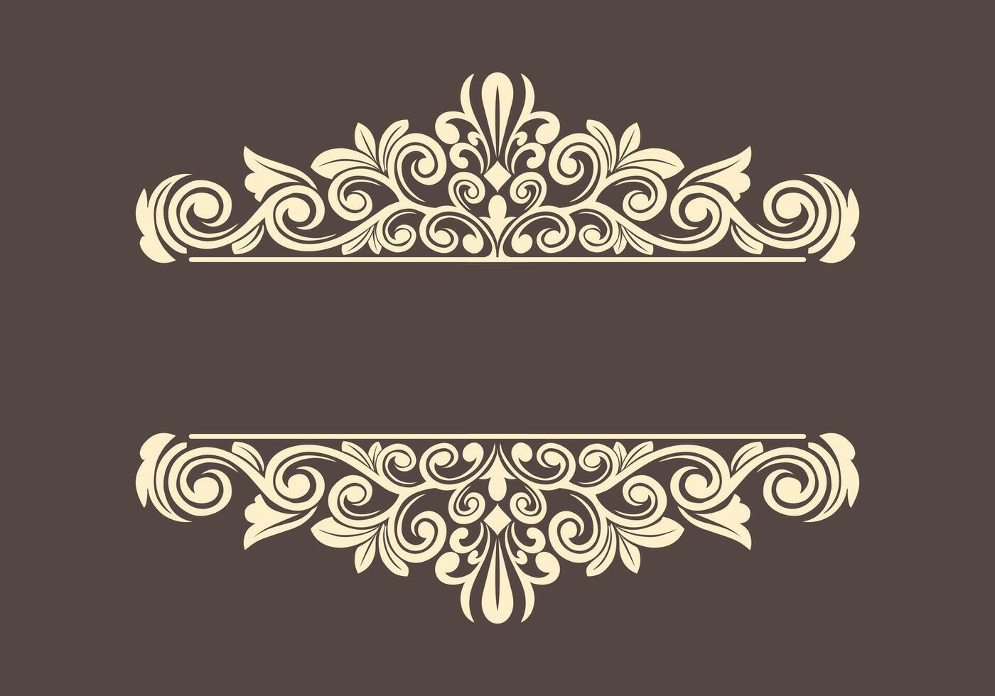 Vintage Baroque Victorian frame border monogram floral engraved scroll ornament vector