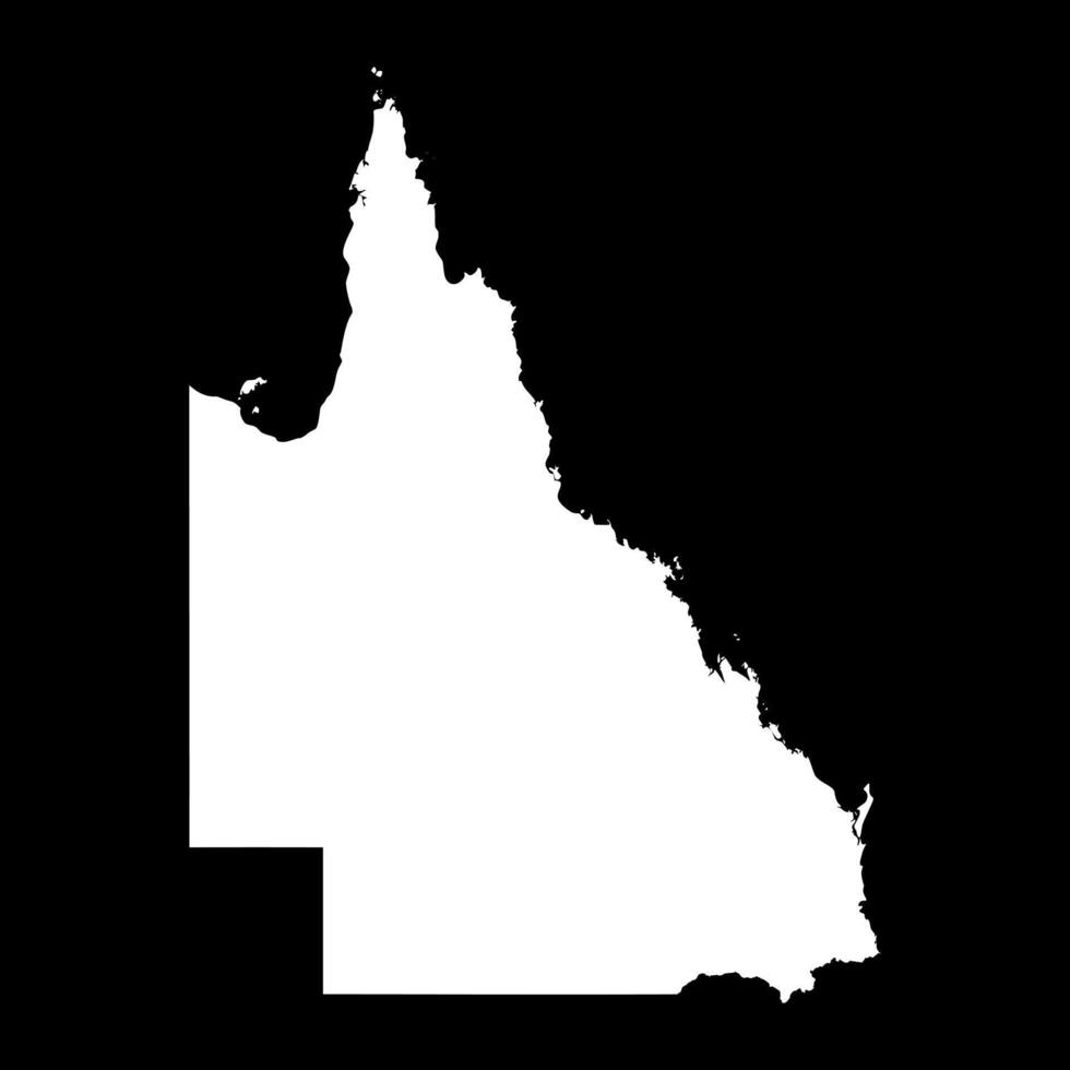 Queensland Map, state of Australia. Illustration. vector