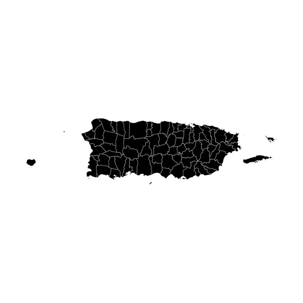 Puerto Rico map with administrative divisions. illustration. vector