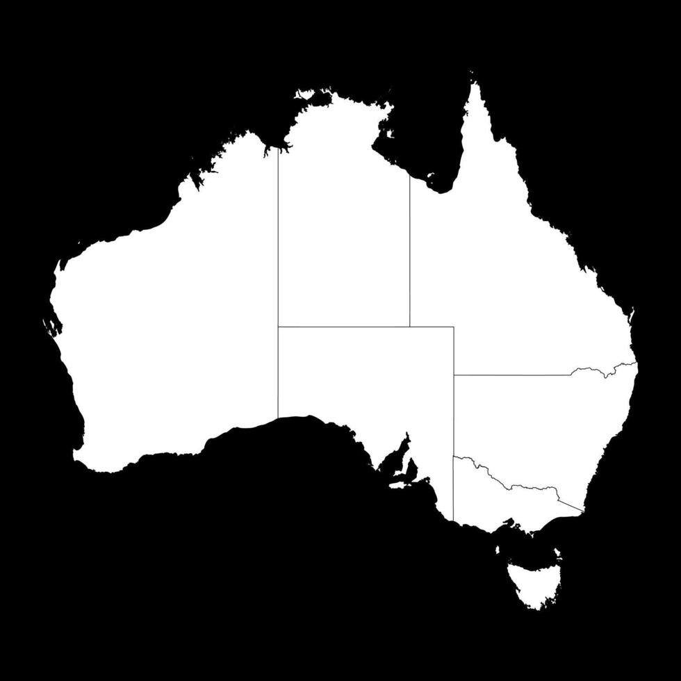 Australia map with states. Illustration. vector