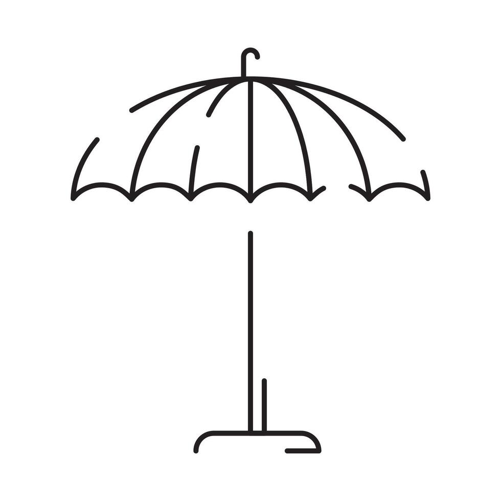 Line icon of summer and beach. Outline symbol summer vacation vector