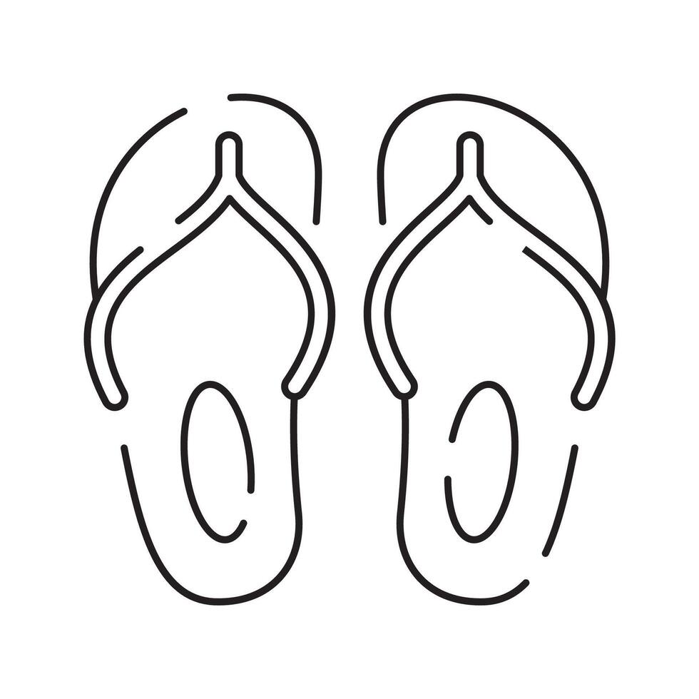 Line icon of summer and beach. Outline symbol summer vacation vector