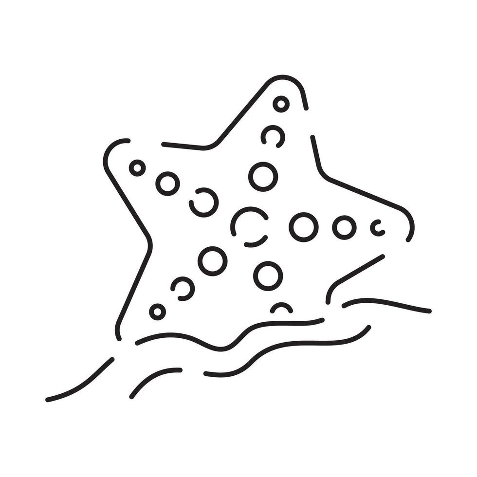 Line icon of summer and beach. Outline symbol summer vacation vector