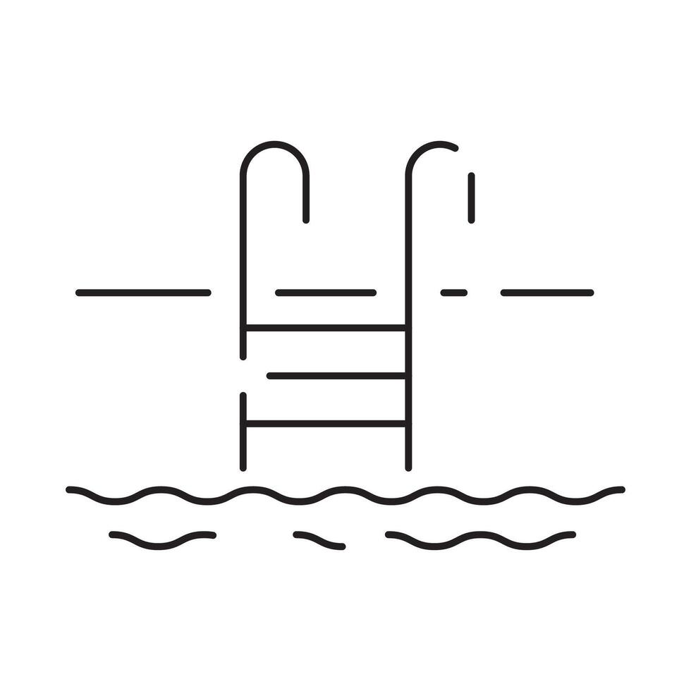 Line icon of summer and beach. Outline symbol summer vacation vector
