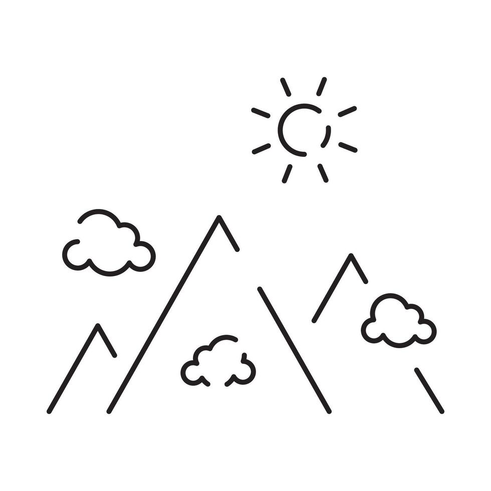 Line icon of summer and beach. Outline symbol summer vacation vector