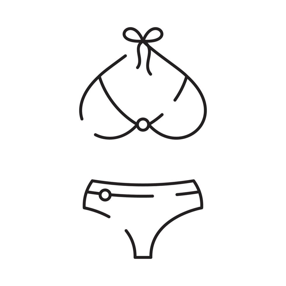 Line icon of summer and beach. Outline symbol summer vacation vector