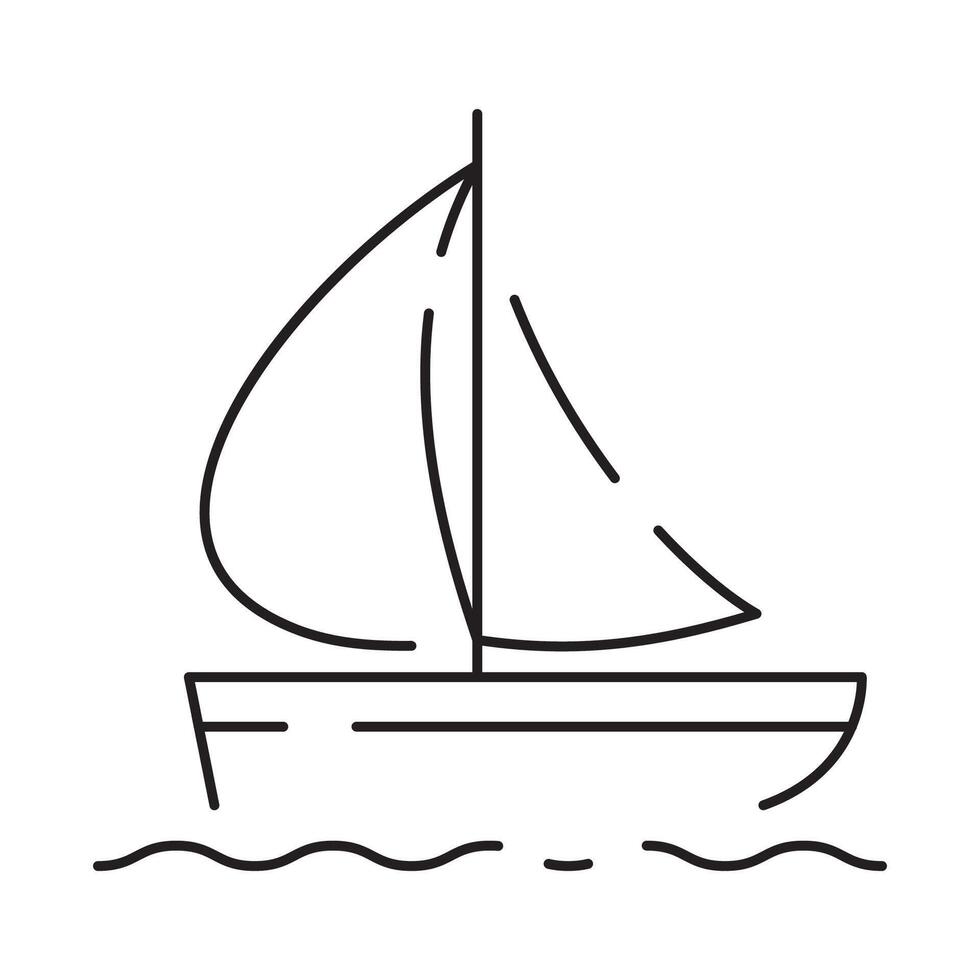 Line icon of summer and beach. Outline symbol summer vacation vector