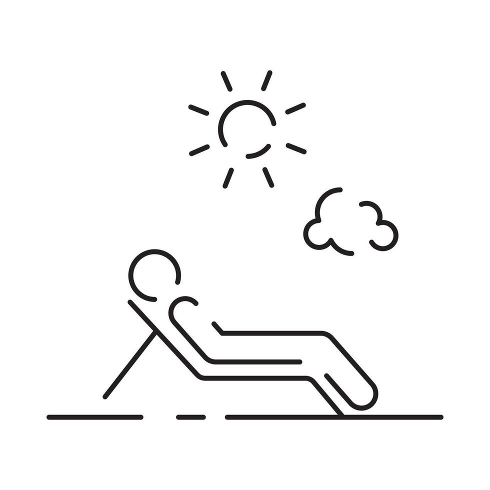 Line icon of summer and beach. Outline symbol summer vacation vector