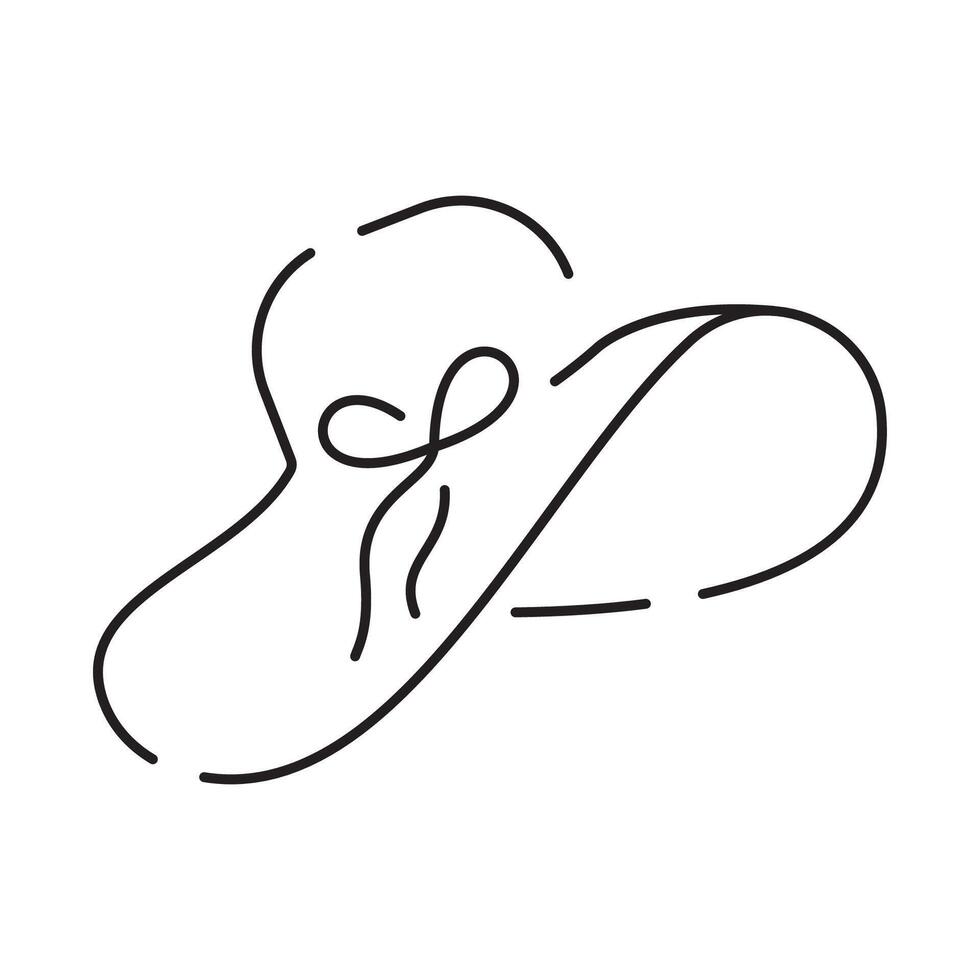 Line icon of summer and beach. Outline symbol summer vacation vector