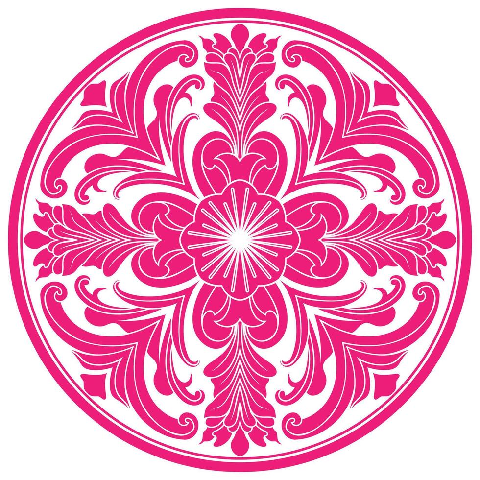An intricate red pattern mandala style vector