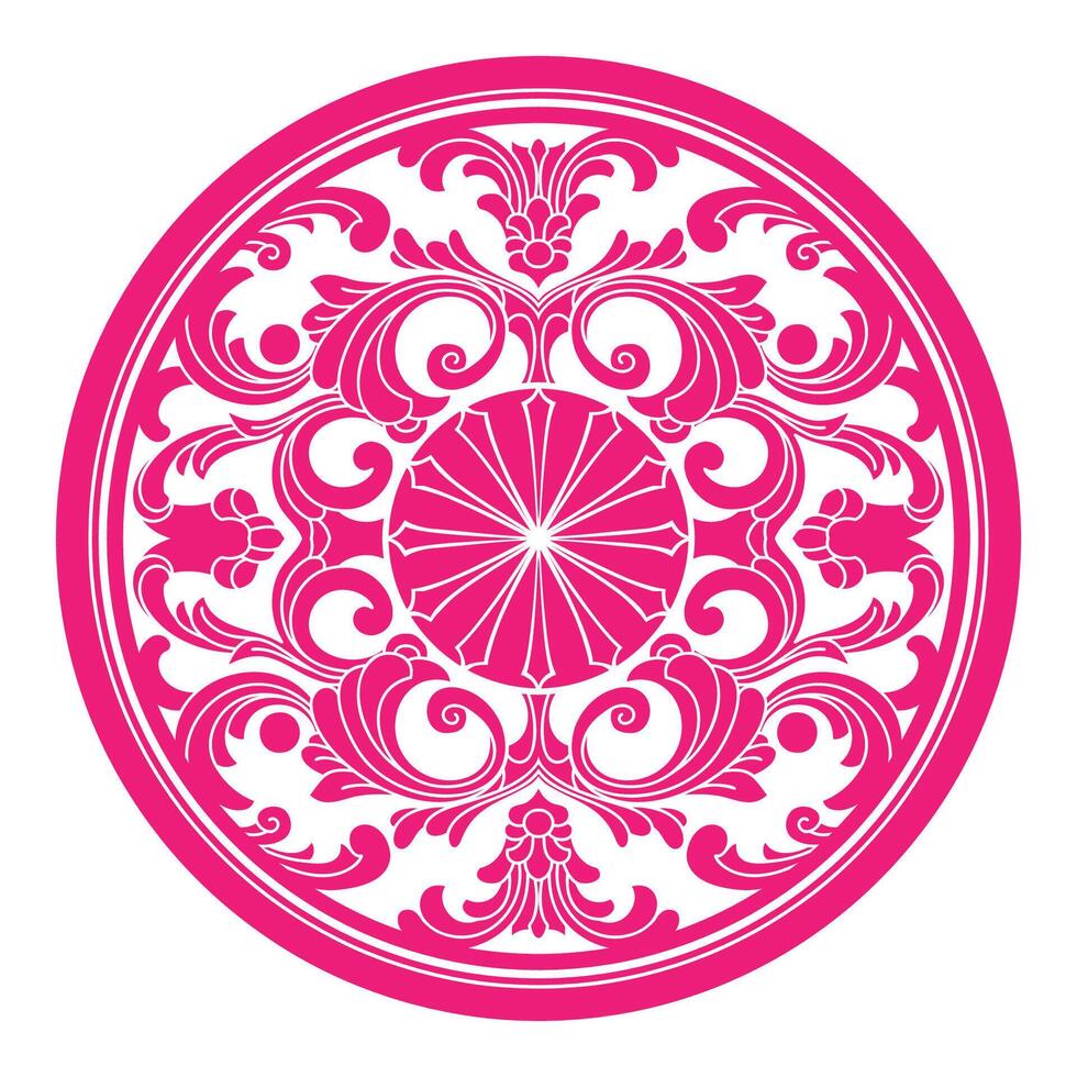 An intricate red pattern mandala style vector
