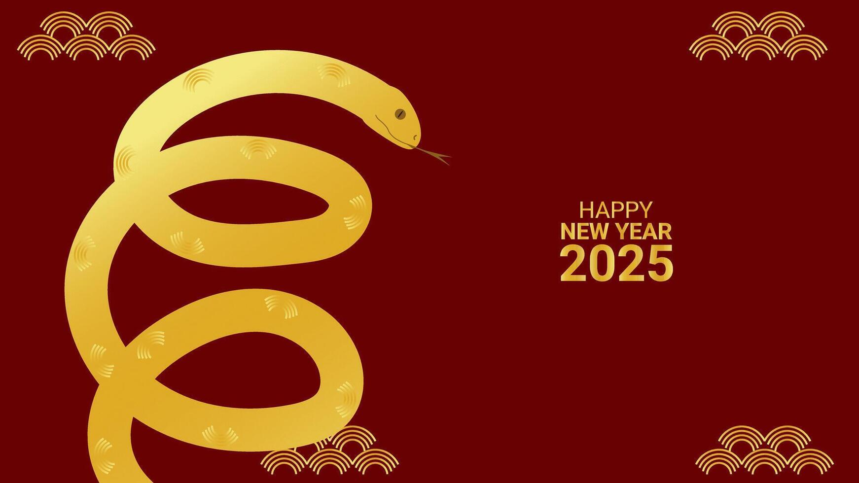 Year of Snake. Happy Chinese New Years Eve 2025. Lunar calendar. Banner