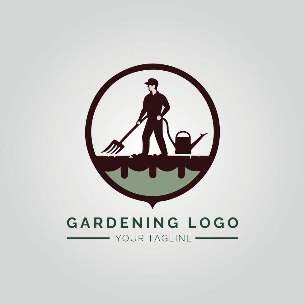 Garden And Plant Minimalist Logo Concept vector
