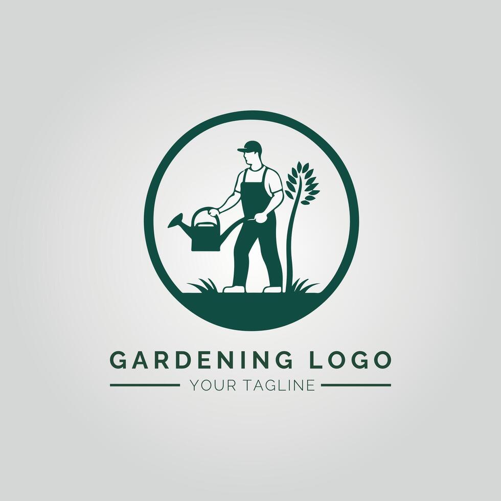 Garden And Plant Minimalist Logo Concept vector