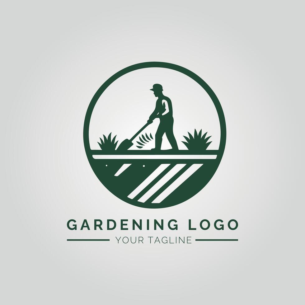 Garden And Plant Minimalist Logo Concept vector