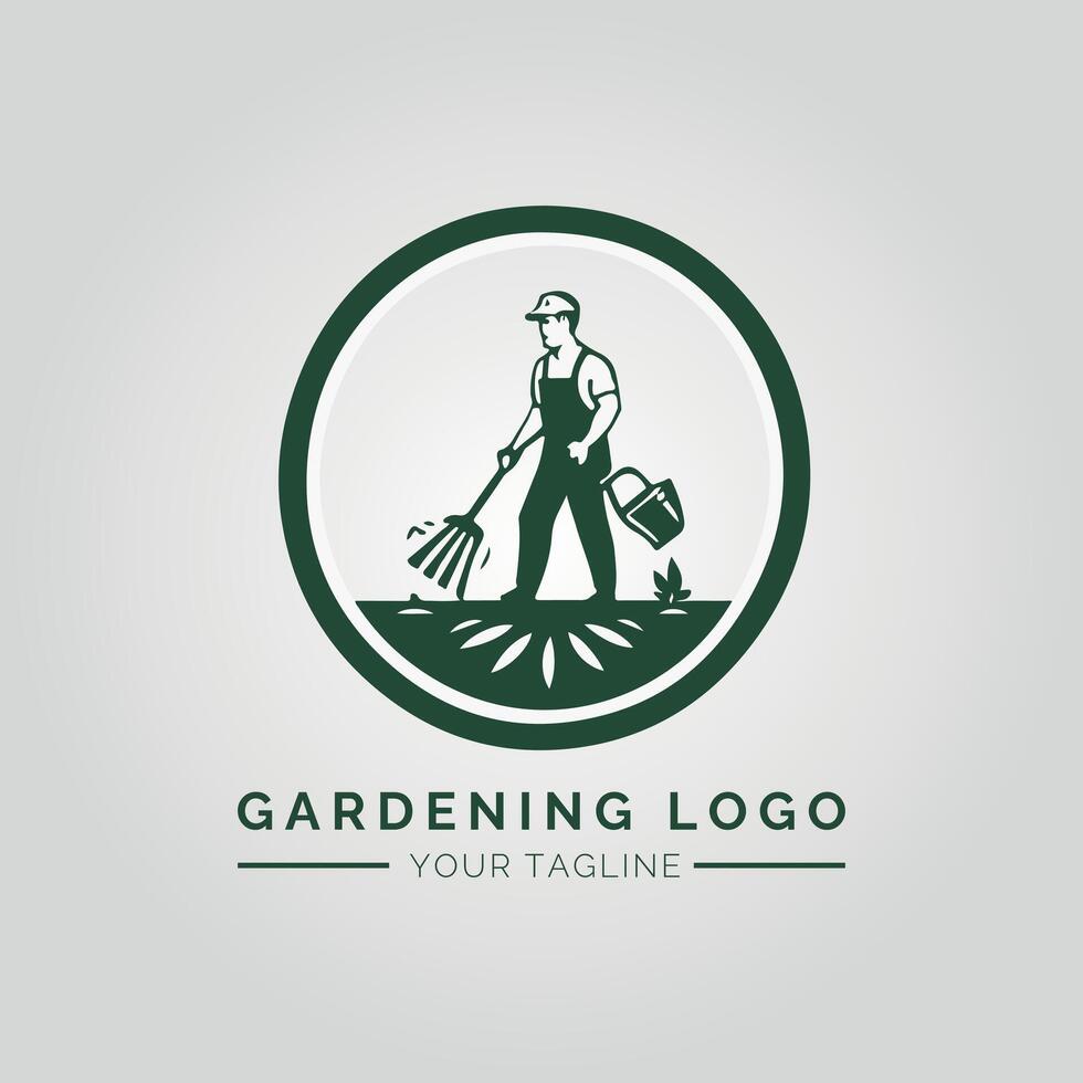 Garden And Plant Minimalist Logo Concept vector