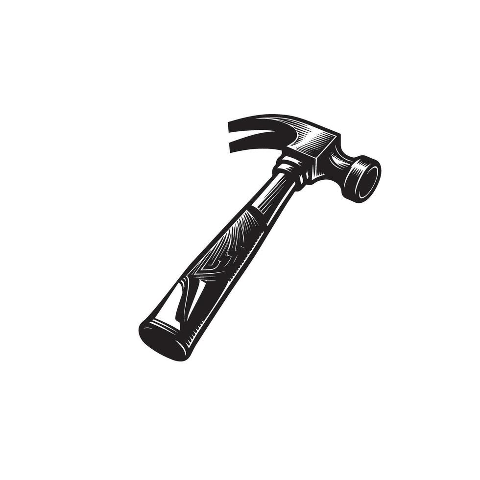 Hammer silhouette. Hammer logo hammer illustration vector