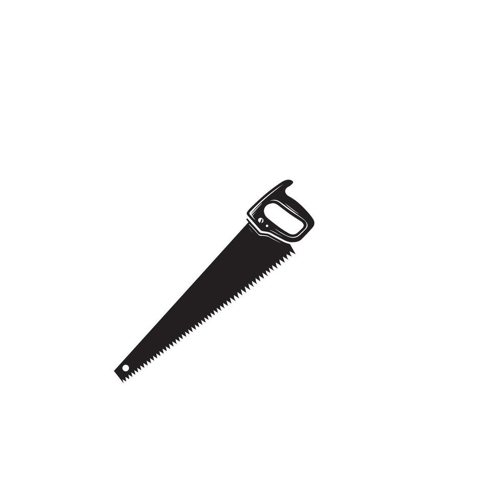 Hand saw silhouette. Hand saw logo, hand saw illustration. vector