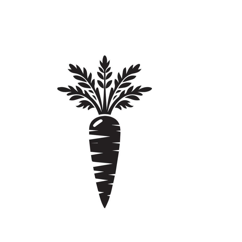 Carrot silhouette. carrot logo. carrot vegetable illustration vector