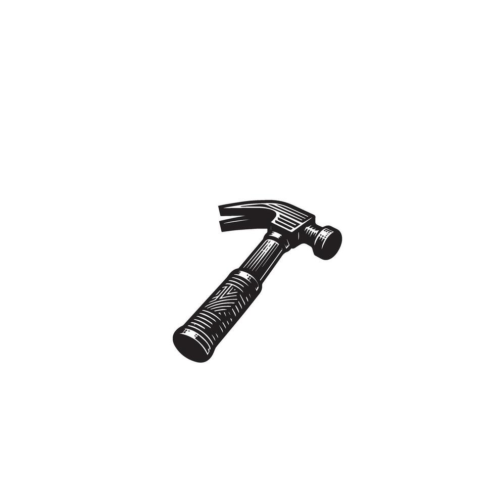 Hammer silhouette. Hammer logo hammer illustration vector