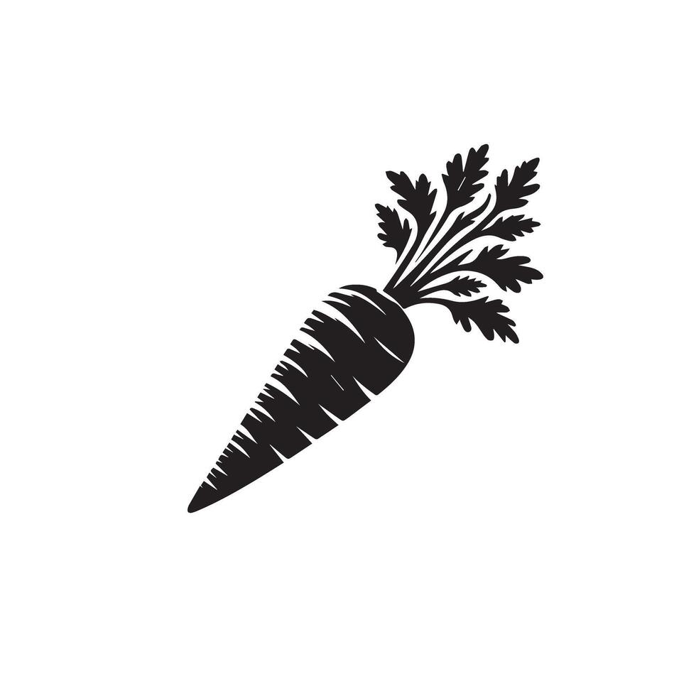 Carrot silhouette. carrot logo. carrot vegetable illustration vector