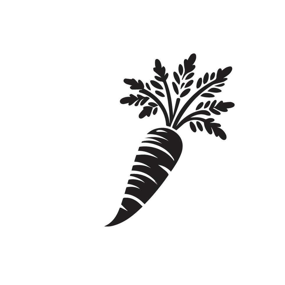 Carrot silhouette. carrot logo. carrot vegetable illustration vector