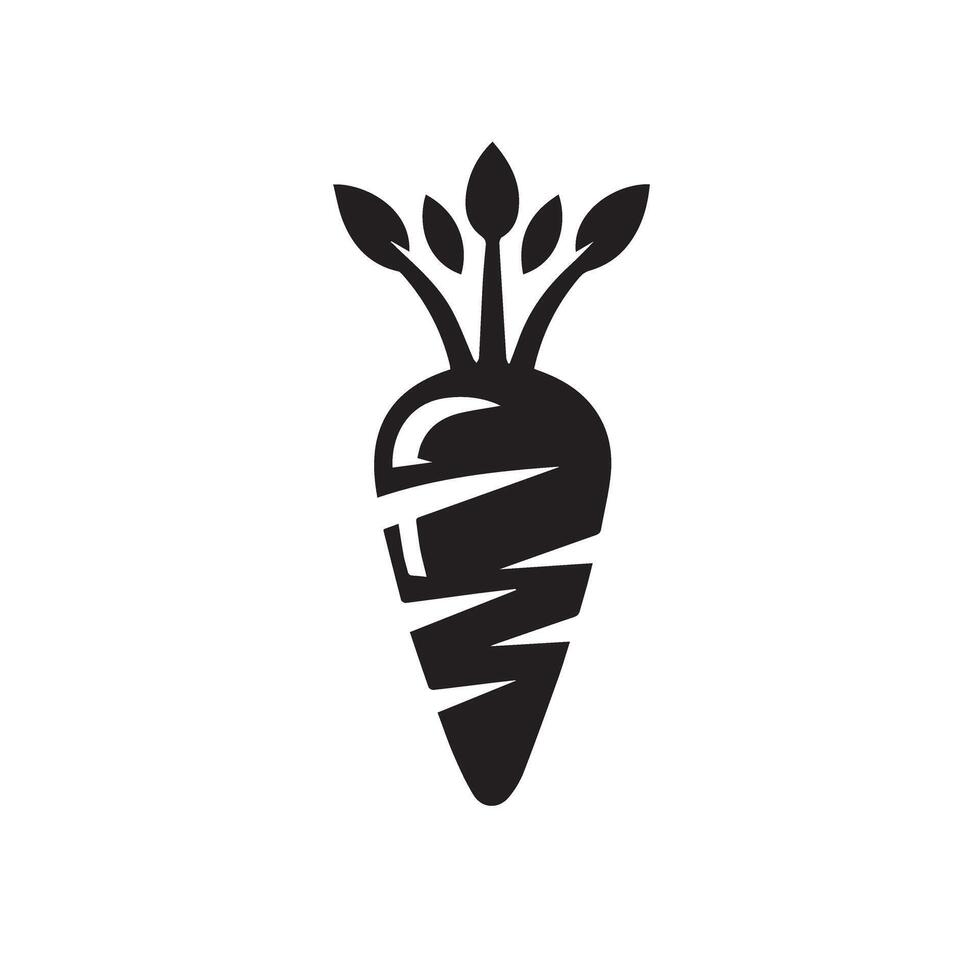 Carrot silhouette. carrot logo. carrot vegetable illustration vector