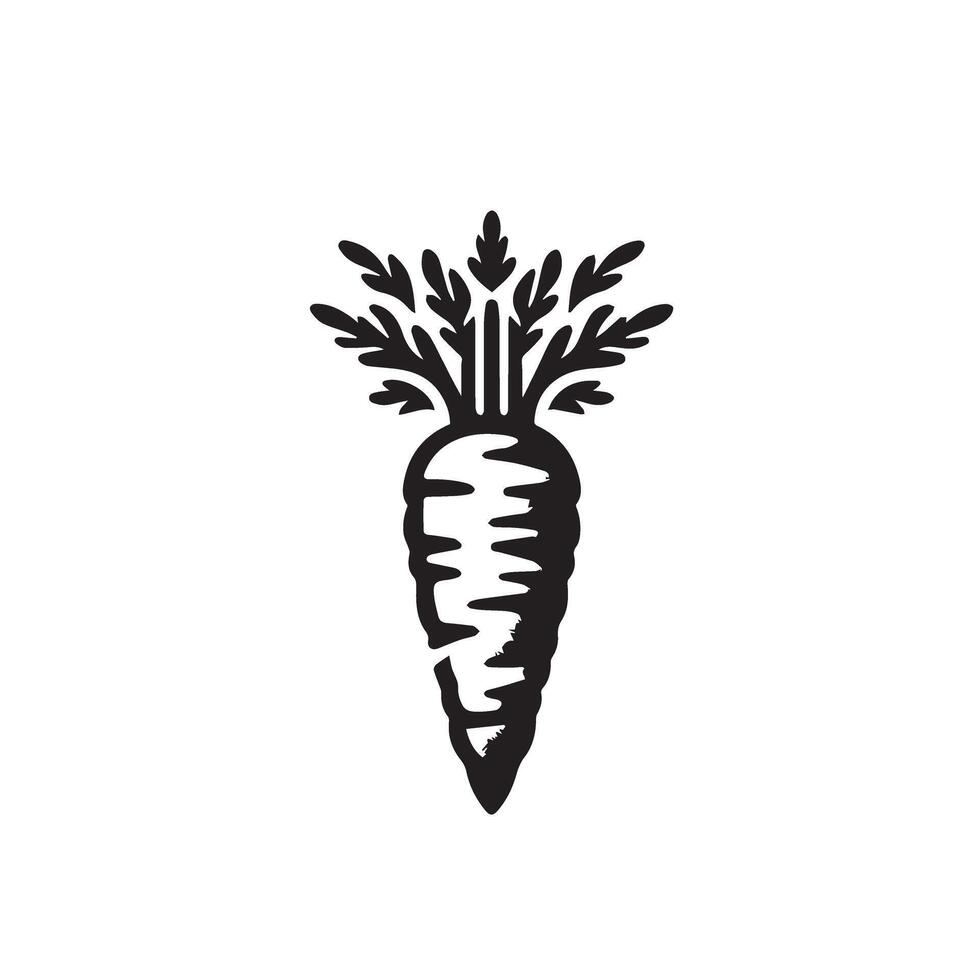 Carrot silhouette. carrot logo. carrot vegetable illustration vector