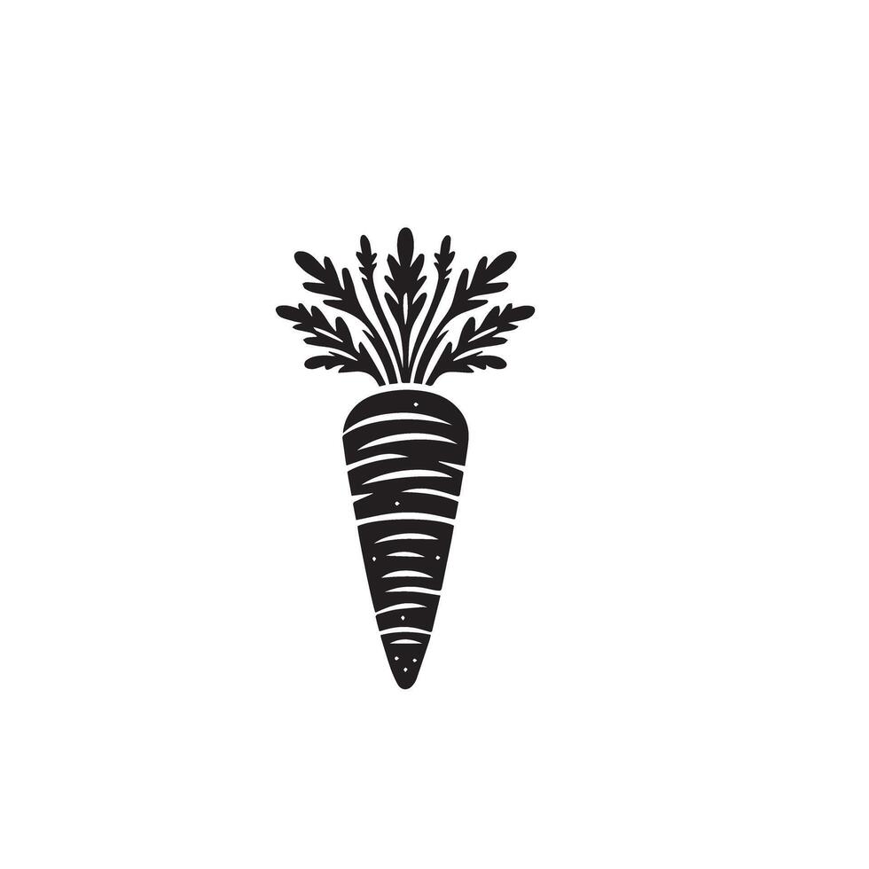 Carrot silhouette. carrot logo. carrot vegetable illustration vector