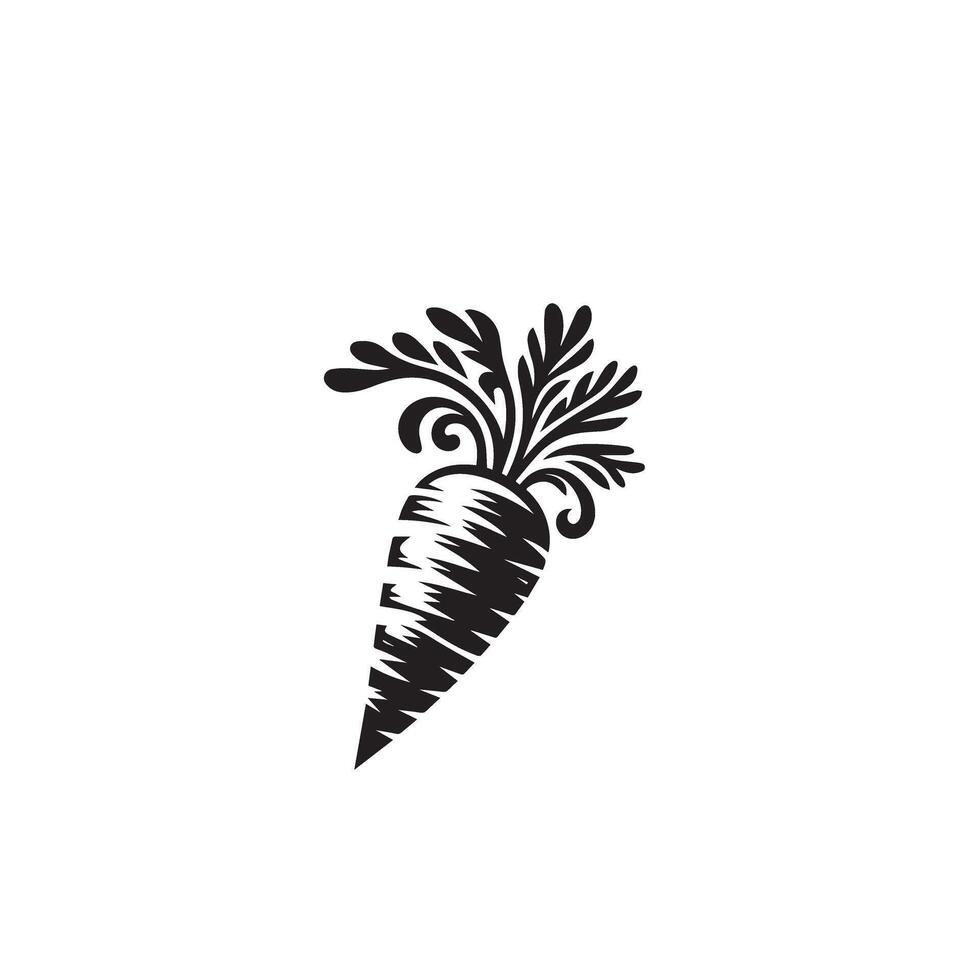 Carrot silhouette. carrot logo. carrot vegetable illustration vector