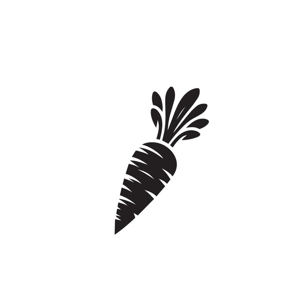 Carrot silhouette. carrot logo. carrot vegetable illustration vector
