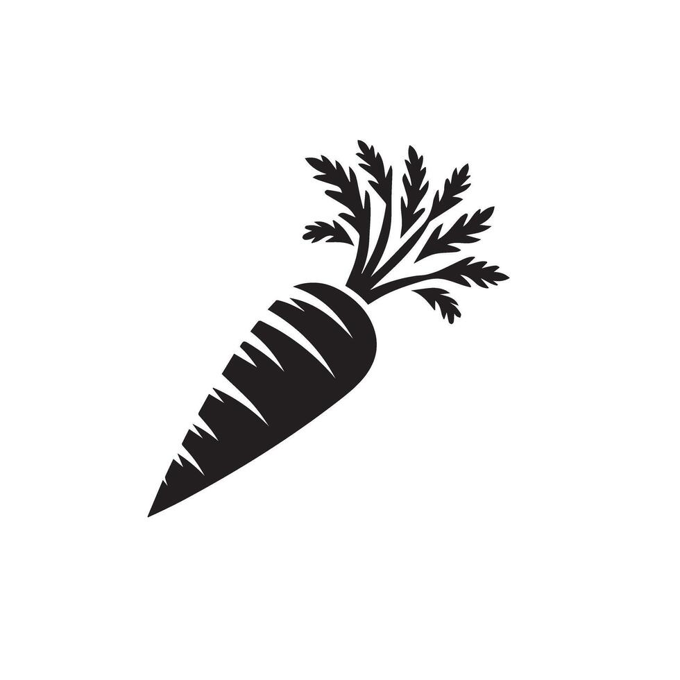 Carrot silhouette. carrot logo. carrot vegetable illustration vector