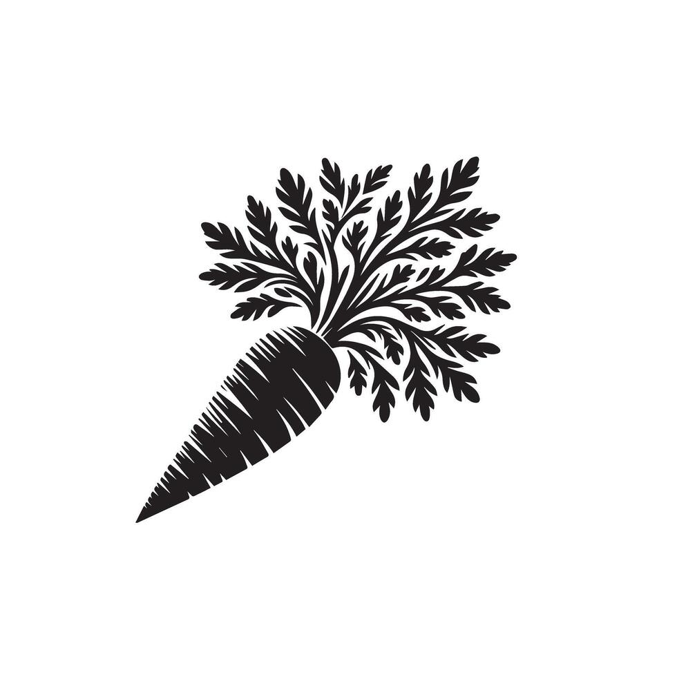Carrot silhouette. carrot logo. carrot vegetable illustration vector