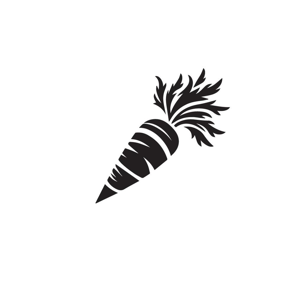 Carrot silhouette. carrot logo. carrot vegetable illustration vector