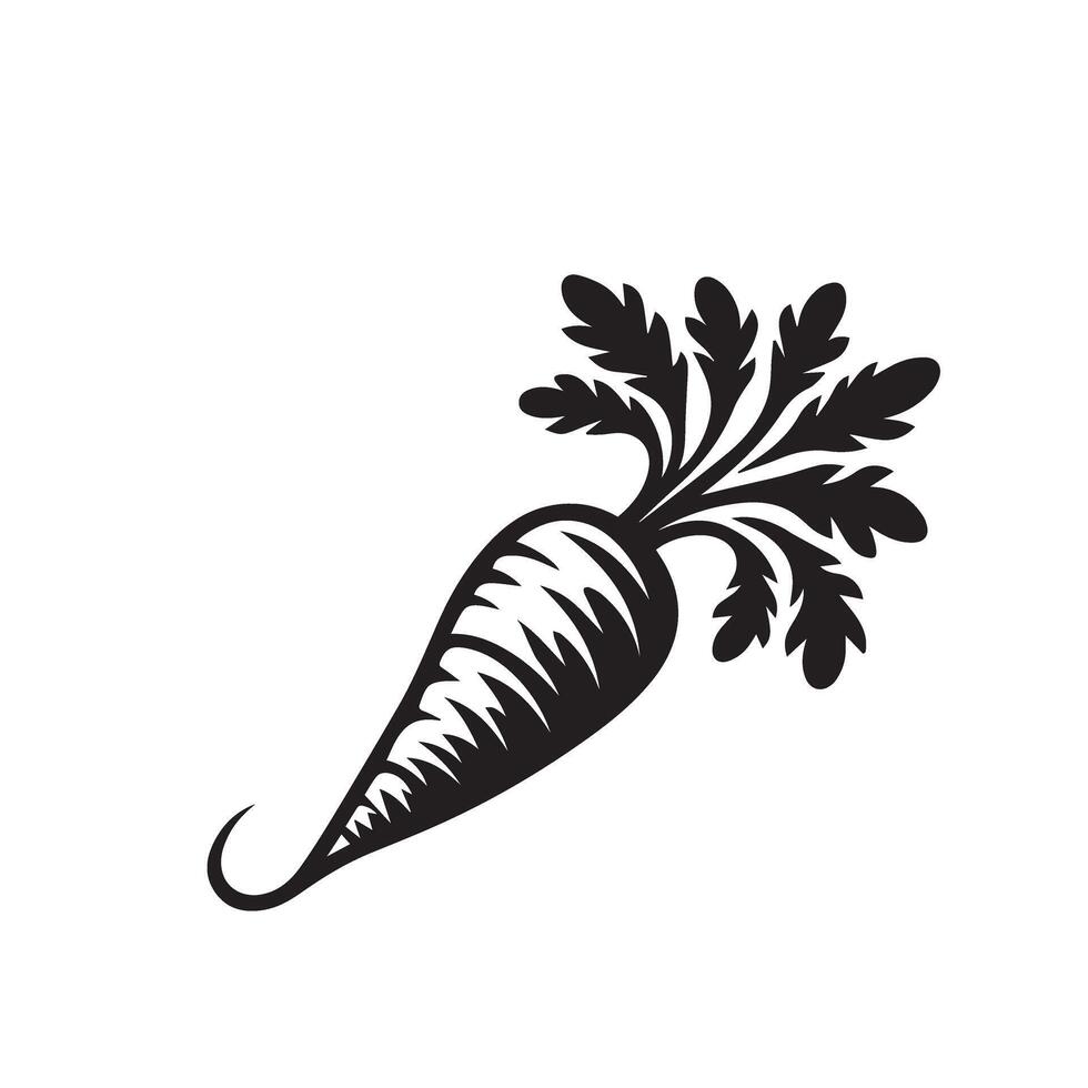 Carrot silhouette. carrot logo. carrot vegetable illustration vector